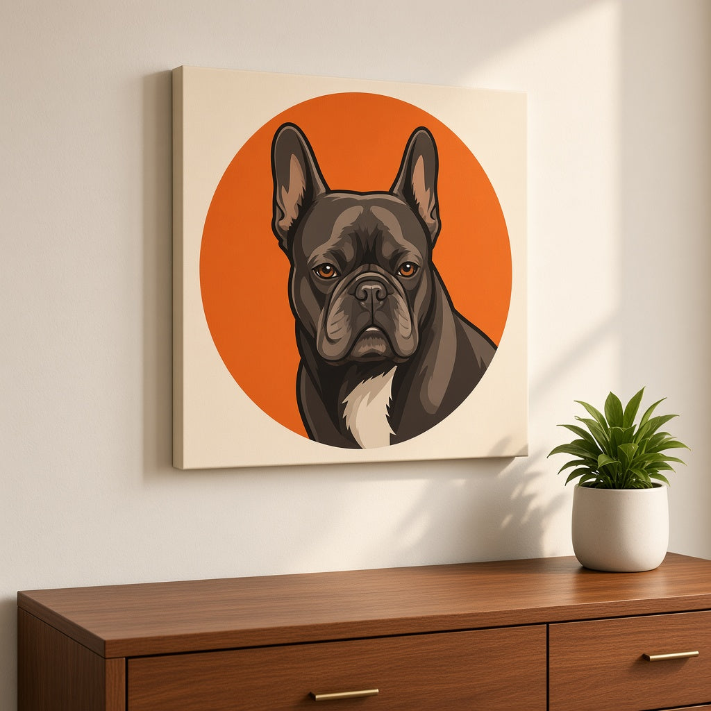 Custom pet portrait canvas made from a customer's dog photo